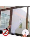Pencere Sinekliği 130x150 cm ±5 cm | Çift Kanatlı Tül Sineklik | Kendinden Yapışkanlı Bantlı | Sinek, Sivrisinek ve Böceklere Karşı Koruma | Kolay Montaj