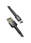 Cafule Special Edition, USB-A & Lightning 2.4 A Şarj & Data Aktarım Kablosu,1 Metre, Gri - Siyah, ‎CALKLF-GG1