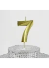 7 Yedi Rakamlı Gold (Altın) Mum 6.5 Cm