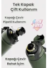 700 ML Tek Kapak Çift Kullanım Pipetli Rahat İçim Kulplu Paslanmaz Çelik Termos FFVGN1112-700ML Mavi
