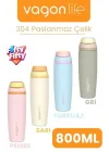 800 ML Tek Kapak Çift Kullanım Pipetli Rahat İçim Kulplu SUS304 Paslanmaz Çelik Termos -1107-800ML Sarı