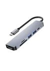 8040 Type C 3.1 HUB - HDMI 4K USB2.0 2xUSB3.0 SD TF PD 60W 6sı 1 Arada Premium USB Hub