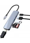 8040 Type C 3.1 HUB - HDMI 4K USB2.0 2xUSB3.0 SD TF PD 60W 6sı 1 Arada Premium USB Hub