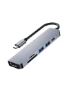 8040 Type C 3.1 HUB - HDMI 4K USB2.0 2xUSB3.0 SD TF PD 60W 6sı 1 Arada Premium USB Hub