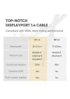 8K 60Hz 4K 144Hz v1.4 DisplayPort Görüntü ve Ses Aktarım Kablosu 2 Metre