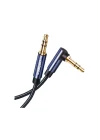 90 Derece L Tipi 3.5 mm Aux Ses Kablosu Mavi 2 Metre