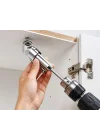 90 Derece Vidalama Köşe Adaptörü 360° Döner Başlıklı Matkap Aparatı Dar Alan Vida Sıkma Ucu 6.35mm Hex Şaft Profesyonel Açılı Adaptör