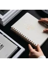 A5 Spiralli Keten Süresiz Planlayıcı Ajanda Krem