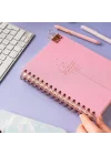 A5 Spiralli Keten Süresiz Planlayıcı Ajanda Şeker Pembe
