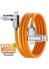 A6019 Usb Type C Lightning 4 in 1 Hızlı Şarj Data Kablosu Çevirici Dönüştürücü Adaptör 100-120W - 1M