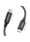 Action Thunderbolt 4 Type C Kablo 100 W PD Şarj 1.8 Metre 40 Gbps Veri ve Görüntü Aktarım Kablosu Örgülü Kablo TH02