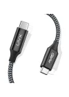 Action Thunderbolt 4 Type C Kablo 100 W PD Şarj 1.8 Metre 40 Gbps Veri ve Görüntü Aktarım Kablosu Örgülü Kablo TH02