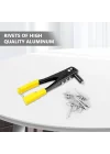 AEE® 4 Uçlu Profesyonel Perçin Tabancası Seti – 2.4/3.2/4.0/4.8 mm Başlık + 40 Adet Alüminyum Perçin + Anahtar | Metal, Plastik ve Deri Delme & Sabitleme Aracı