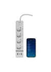 Akıllı Çoklu Priz Wi-Fi 4 AC Çıkışlı 2 USB-A ve 1 USB-C Portlu 7in1 180 cm Kablo Google Home ve Alexa Uyumlu Mobil Uygulama Kontrollü 3680W Güç Kapasiteli X7087