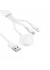 Akıllı Saat 3 in 1 Lightning-Type-C-Wireless USB Şarj Kablosu Beyaz
