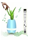 Akıllı Saksı Bluetooth Hoparlör Dokunmatik Işıklı Gece Lambası Mp3 Çalar(MAVİ)