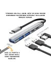 Akım Korumalı 5in1 Type-c to USB Çevirici Çoğaltıcı USB3.0 USB2.0 2xPD Hub Type-c Çoğaltıcı