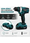 Akülü Matkap 12V, 2 Vitesli Şarjlı Vidalama Seti, 84 Parça Uç Seti ile, LED Aydınlatmalı, Çift 1500mAh Lityum İyon Batarya, 10mm Mandren, 2 Yıl Garantili