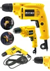 Alman 1400 Watt 10 Mm Professional Bakır Sargılı Kablolu Darbesiz Vidalama Matkap Sarı