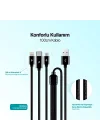 AlumiCable Trio Şarj Kablosu 1mt. Type-C, Lightning, Micro USB