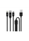 AlumiCable Trio Şarj Kablosu 1mt. Type-C, Lightning, Micro USB