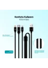 AlumiCable Trio Şarj Kablosu 1mt. Type-C, Lightning, Micro USB