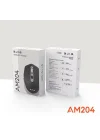 AM204 Çift Modlu Bluetooth ve Kablosuz 1600DPI Şarj Edilebilir Optik Mouse Beyaz