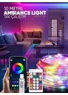 Amber LED Pixel Rgb Magic Peri ışık - 5v Usb Girişli, Bluetooth Uygulamalı, Uzaktan Kumandalı, Müziğe Duyarlı, Suya Dayanıklı, Parti, Yılbaşı, Doğum Günü, Eğlence için (10 Metre)