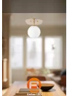 Amber LED Şık Camlı Tekli Sarkıt Avize Parlak Gold Mutfak ve Salon için E14, Altın-11671
