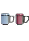 AND430 İçi Çelik Dışı Plastik Kupa Mug, Kırmızı/ Mavi, 500 mg