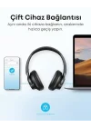 Anker Q20i kablosuz Bluetooth kulak üstü kulaklık, hibrit aktif gürültü önleme, ANC modunda 40 saat çalma süresi, yüksek çözünürlüklü ses, derin bas, uygulama ile kişiselleştirme (siyah)