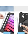 Apple iPad Mini 7 Mini 6 ile uyumlu Kılıf Defender Askılı Zırhlı Tank Case 2021-2024 Siyah