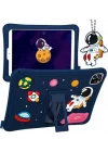 Apple iPad Pro 11 1/2/3/4. Nesil ile uyumlu Kılıf Çocuklara Özel Karakter Baskılı Standlı Sevimli ASTRONOT Astronot