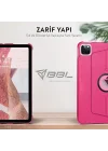 Apple iPad Yatay ve Dikey Standlı 360 Derece Döner Tablet Kılıfı (iPad Pro 13 2024 M4 Pembe)