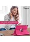 Apple iPad Yatay ve Dikey Standlı 360 Derece Döner Tablet Kılıfı (iPad Pro 13 2024 M4 Pembe)