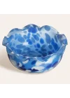 Aravalı Mavi - Beyaz Dekoratif Kase 8x8x18 Cm