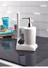 Armona Silikon Fırçalı Mutfak Banyo Sıvı Sabunluk Süngerlik Seti