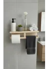 artmoble dekorasyon ahşap sabunluk ve tuvalet kağıtlığı