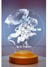Astronot, Kozmonot, Astronot Hediyesi, Uzay Hediyesi, Kişiye Özel 3D Led Lamba