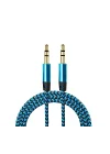 AUX Stereo 3.5mm Data Ses Örgü Kablo Mavi