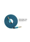AUX Stereo 3.5mm Data Ses Örgü Kablo Mavi