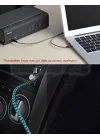 AUX Stereo 3.5mm Data Ses Örgü Kablo Mavi