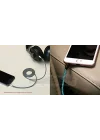 AUX Stereo 3.5mm Data Ses Örgü Kablo Mavi