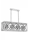 AV-60127-4Y-BSY Siyah Boyalı Modern Avize, E27, Metal, Cam, 80x22cm