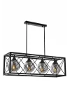 AV-60127-4Y-BSY Siyah Boyalı Modern Avize, E27, Metal, Cam, 80x22cm