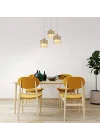 AV-60193-3T-KRM Krem Boyalı Modern Avize E27 Metal Cam 40cm