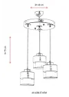 AV-60193-3T-KRM Krem Boyalı Modern Avize E27 Metal Cam 40cm