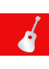 Aynalı Duvar Süsü (sticker) Gitar Şekilli