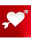 Aynalı Duvar Süsü (sticker) Kalp Şekilli
