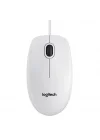 B100 Optik USB Kablolu Mouse, Sağ ve Sol Elle Kullanıma Uygun, Windows, Linux ve Mac ile Uyumlu, Beyaz